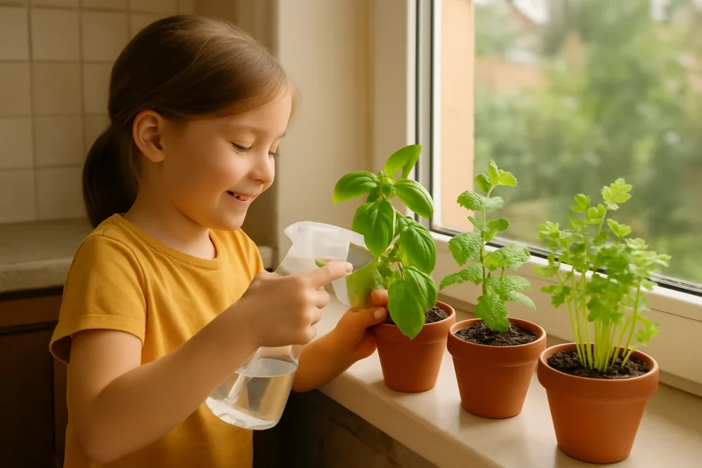 Kitchen Windowsill Herbs That Kids Love