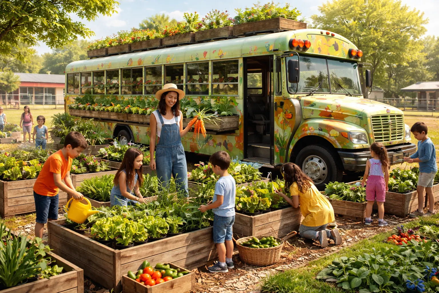 Mobile gardens bring hands-on nutrition lessons to schools