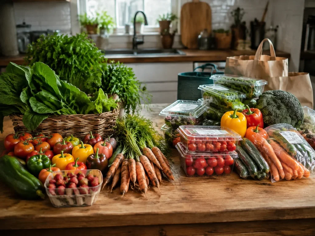 fresh food with typical store-bought